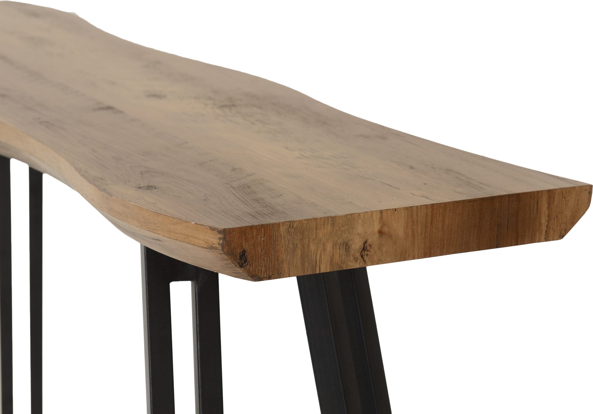 Quebec Wave Edge Console Table - Medium Oak Effect