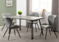 Quebec Wave Edge Dining Set (X4 Chairs) - Concrete Effect/Grey Pu