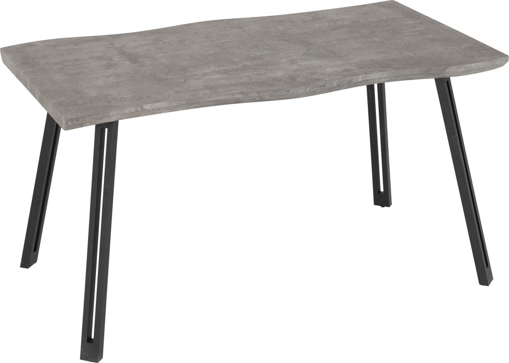 Quebec Wave Edge Dining Table - Concrete Effect
