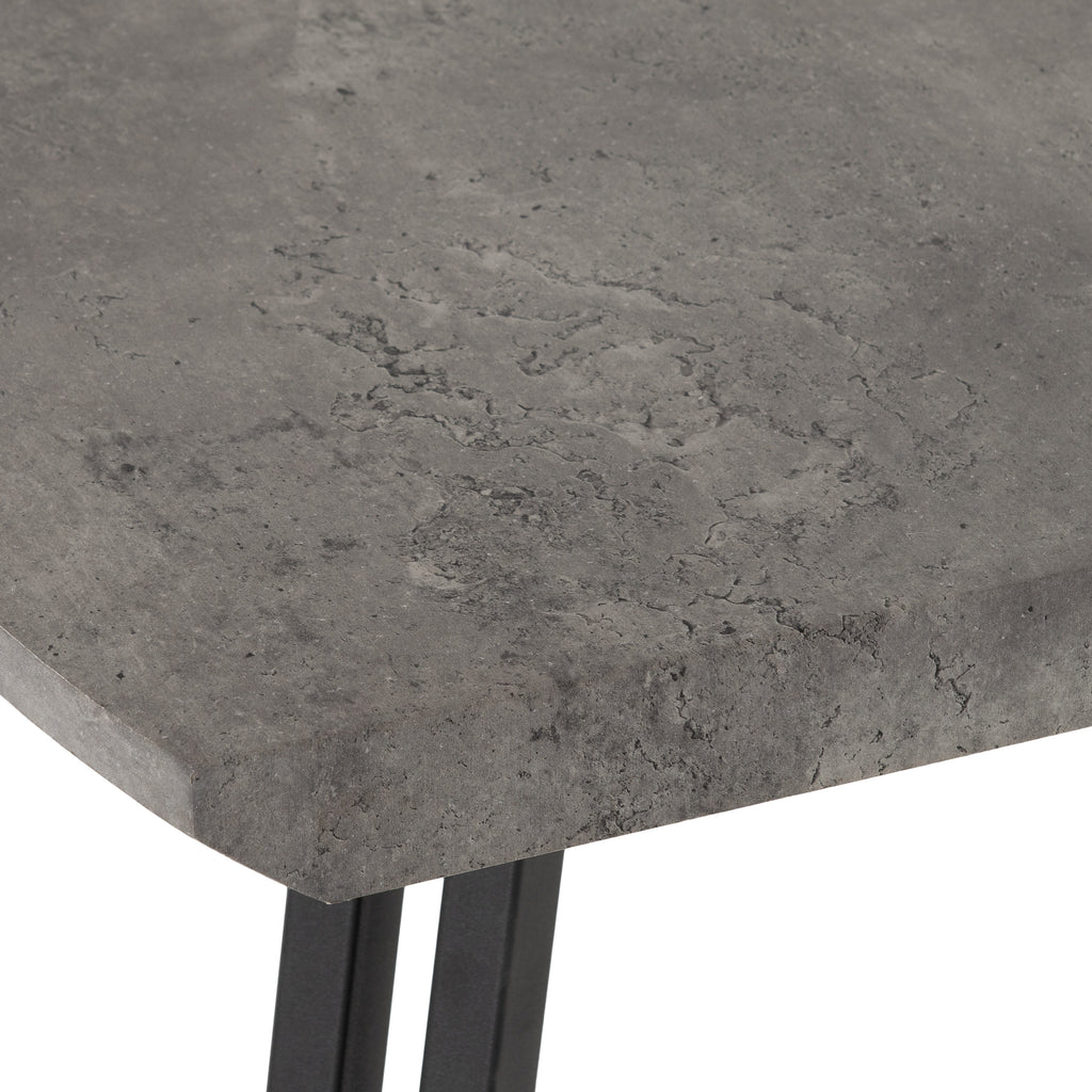 Quebec Wave Edge Dining Table - Concrete Effect