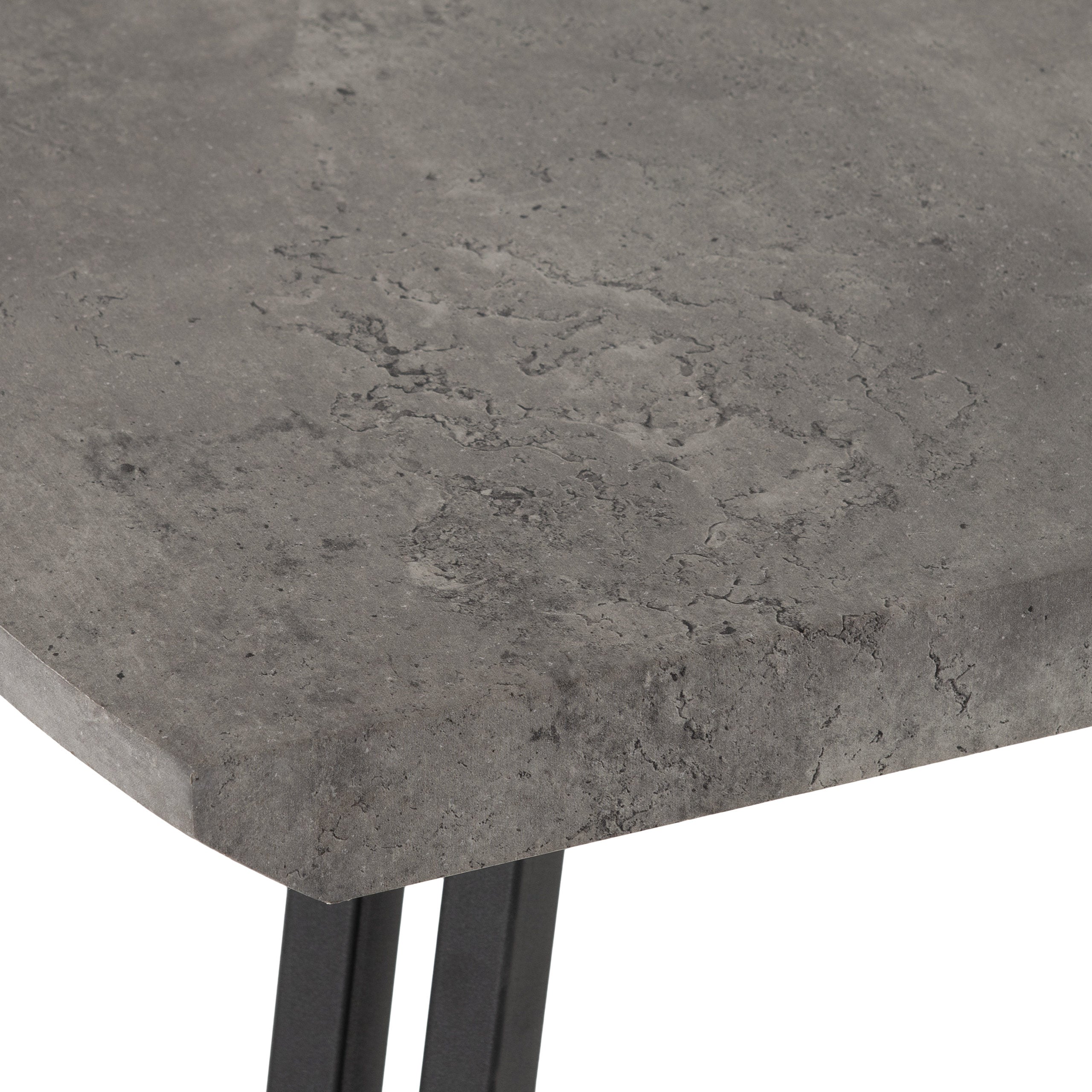 Quebec Wave Edge Dining Table - Concrete Effect