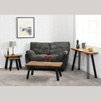 Quebec Wave Edge Console Table - Medium Oak Effect