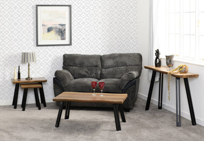 Quebec Wave Edge Console Table - Medium Oak Effect
