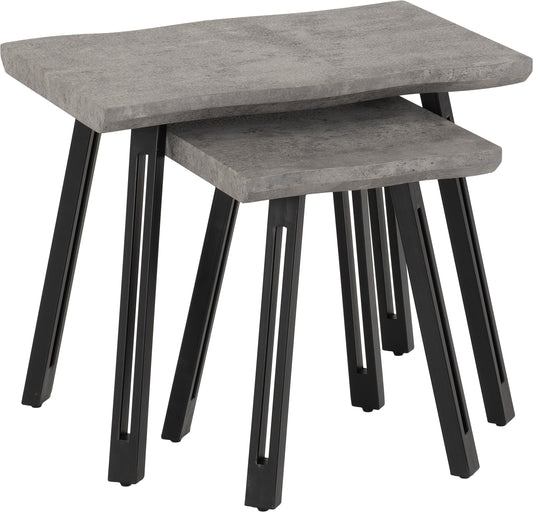 Quebec Wave Edge Nest Of Tables - Concrete Effect