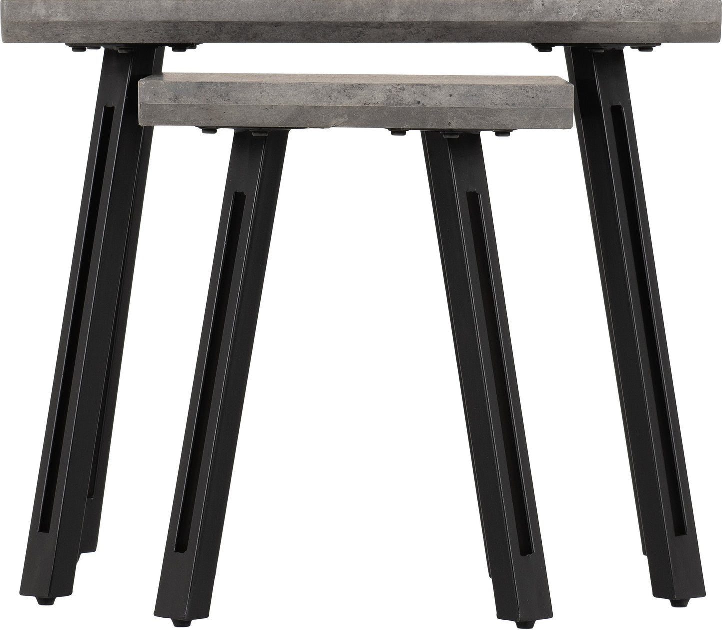 Quebec Wave Edge Nest Of Tables - Concrete Effect