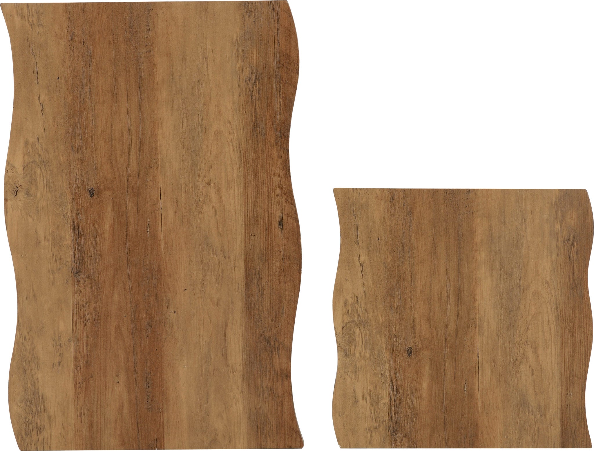 Quebec Wave Edge Nest Of Tables - Medium Oak Effect