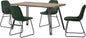 Quebec Wave & Lukas Dining Set (X4 Chairs) - Medium Oak Effect/Emerald Green Velvet