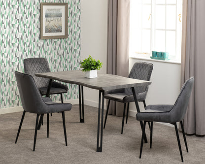 Avery Dining Chair (X2 Per Box) - Grey Velvet