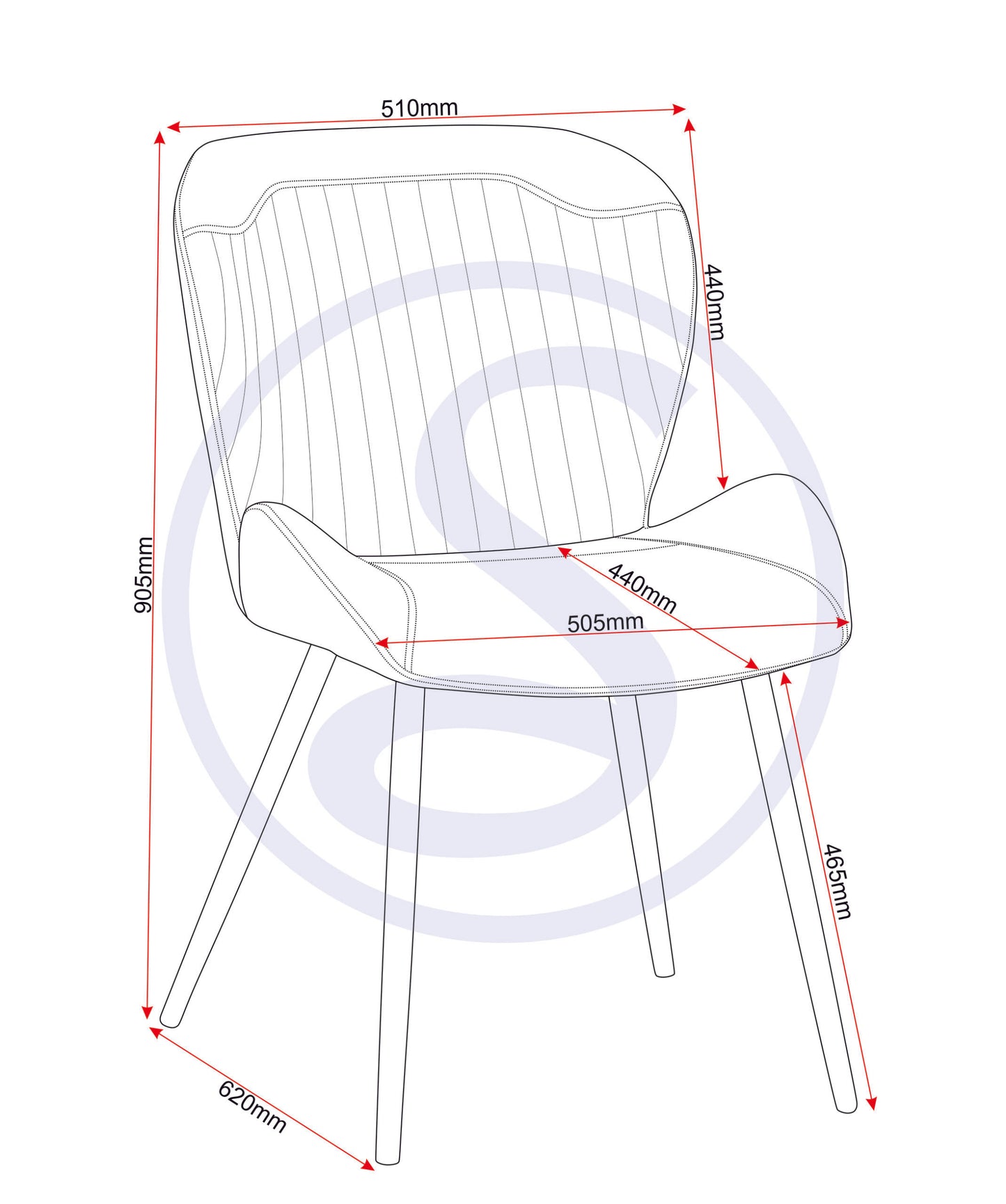 Quebec Dining Chair (X4 Per Box) - Grey Pu