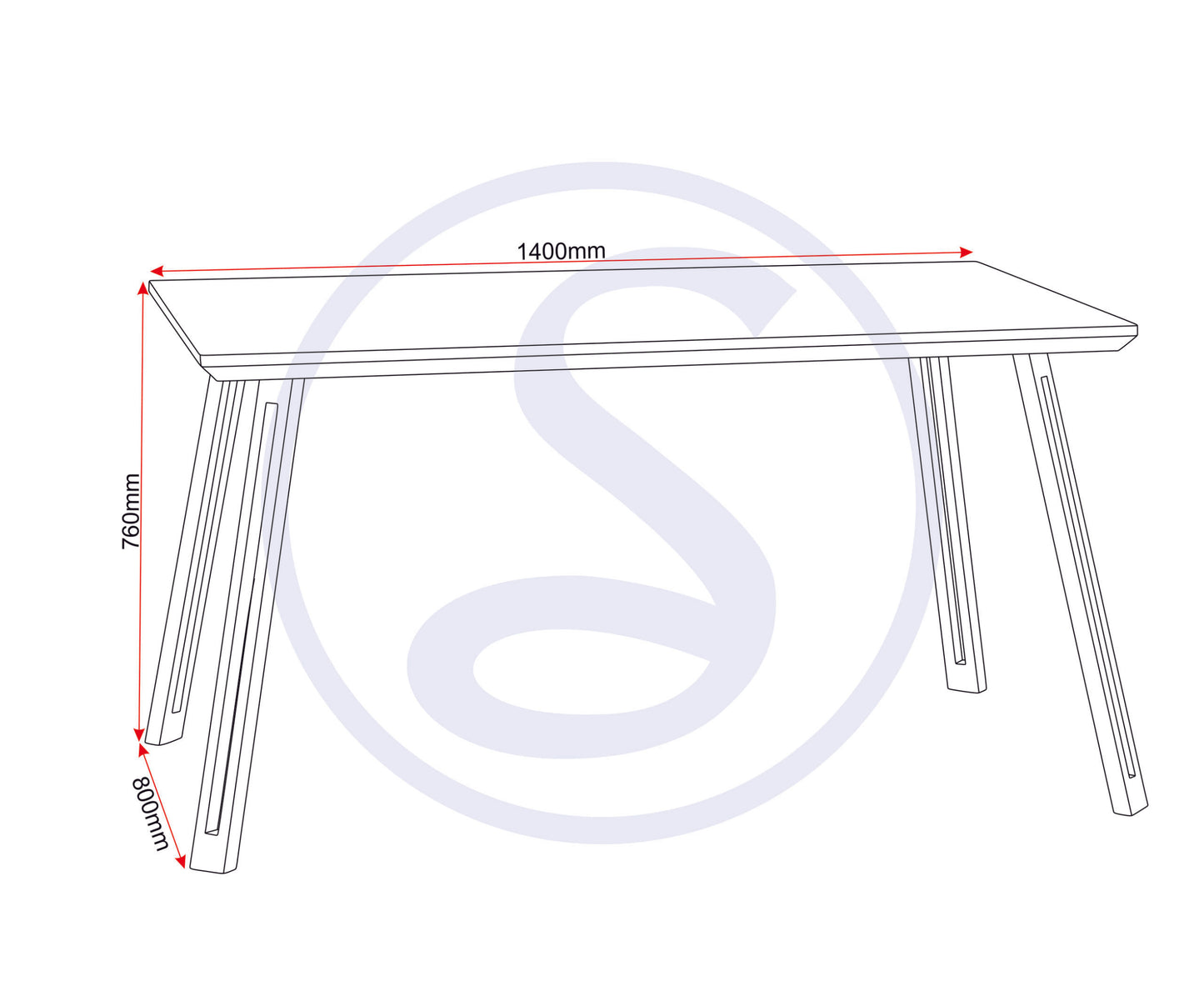 Quebec Straight & Avery Dining Set (X4 Chairs) - Medium Oak Effect/Sapphire Blue Velvet