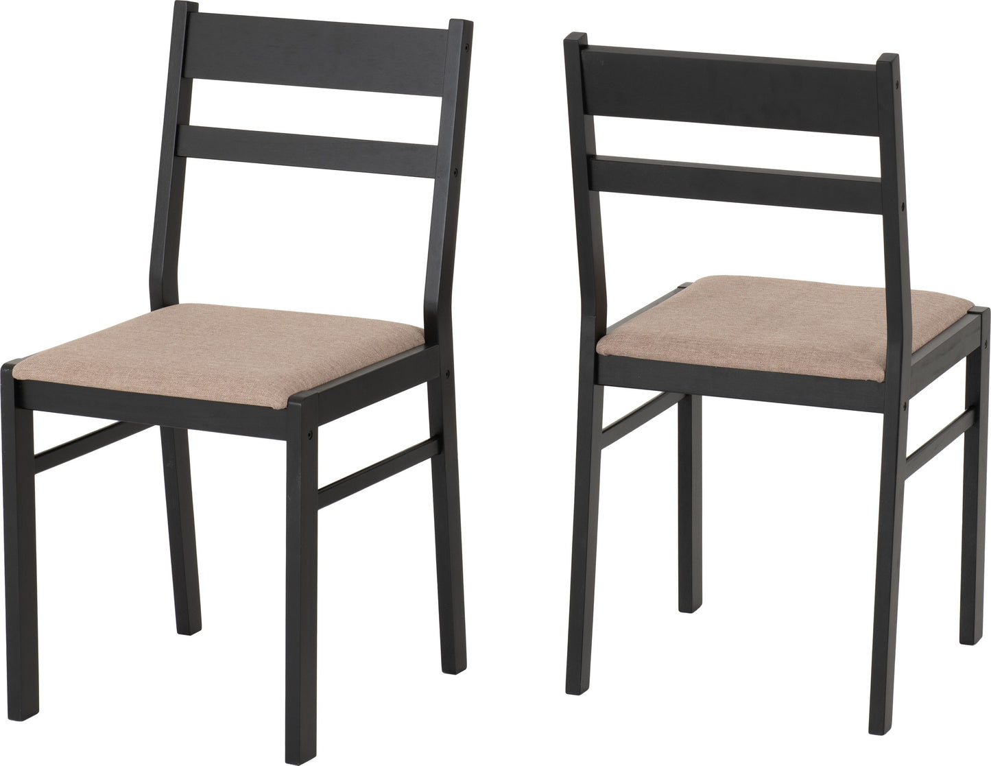 Radley 1+4 Dining Set - Black/Oak Effect/Oat Fabric