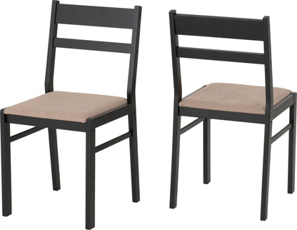Radley 1+4 Dining Set - Black/Oak Effect/Oat Fabric