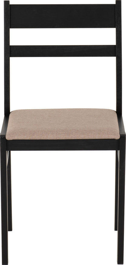 Radley 1+4 Dining Set - Black/Oak Effect/Oat Fabric
