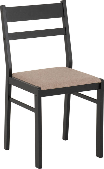 Radley 1+4 Dining Set - Black/Oak Effect/Oat Fabric