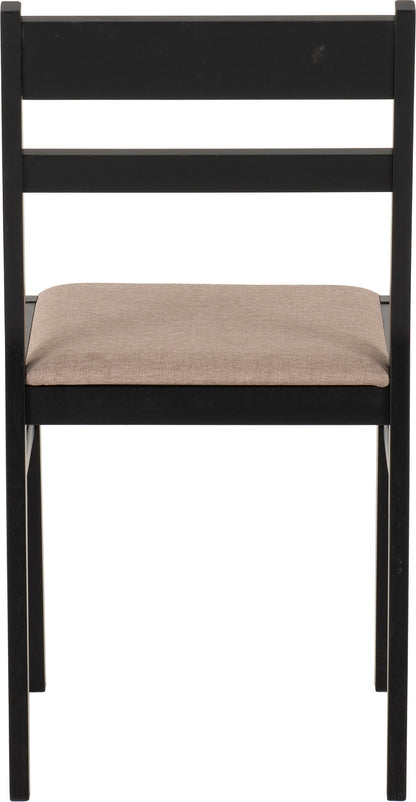 Radley 1+4 Dining Set - Black/Oak Effect/Oat Fabric
