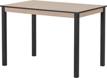 Radley 1+4 Dining Set - Black/Oak Effect/Oat Fabric