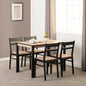 Radley 1+4 Dining Set - Black/Oak Effect/Oat Fabric