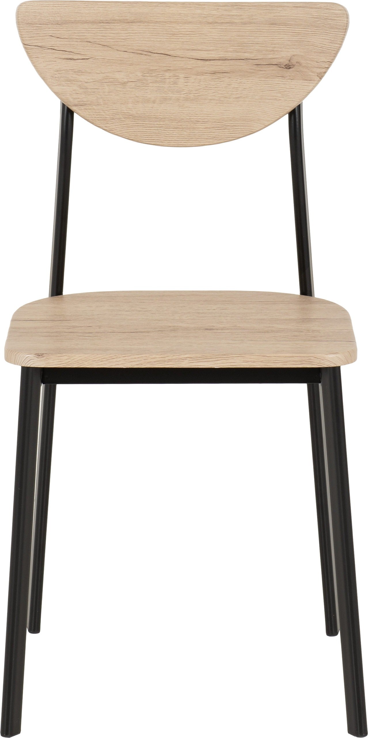 Riley Dining Chair (X2 Per Box) - Black/Light Oak Effect Veneer