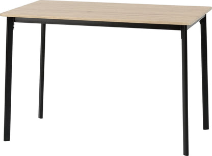 Riley Large Dining Set - Black/Light Oak Effect Veneer
