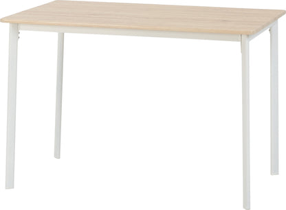 Riley Large Dining Set - White/Light Oak Effect Veneer