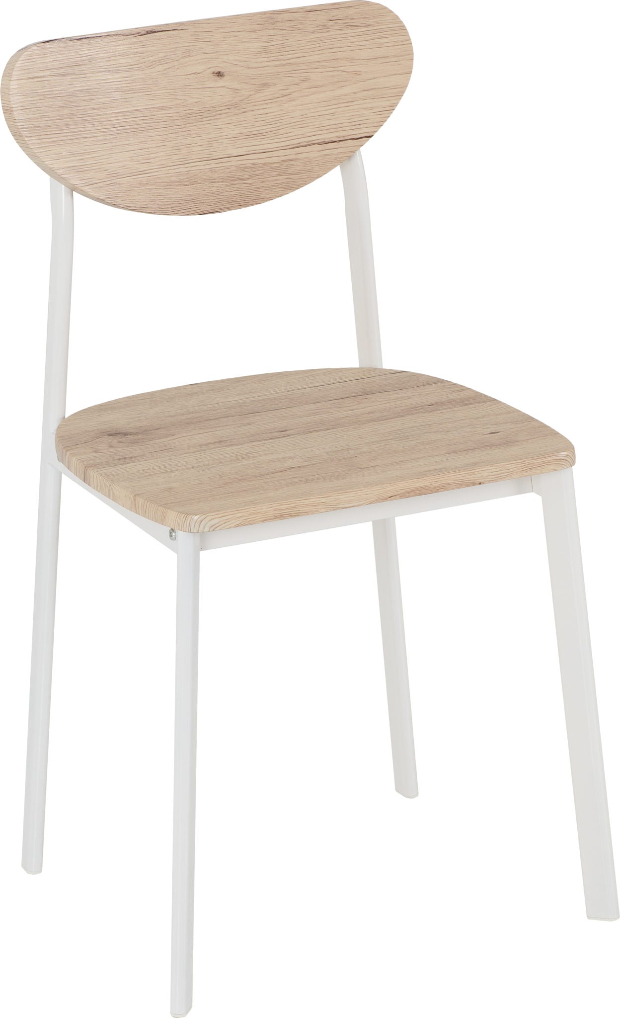 Riley Dining Chair (X2 Per Box) - White/Light Oak Effect Veneer