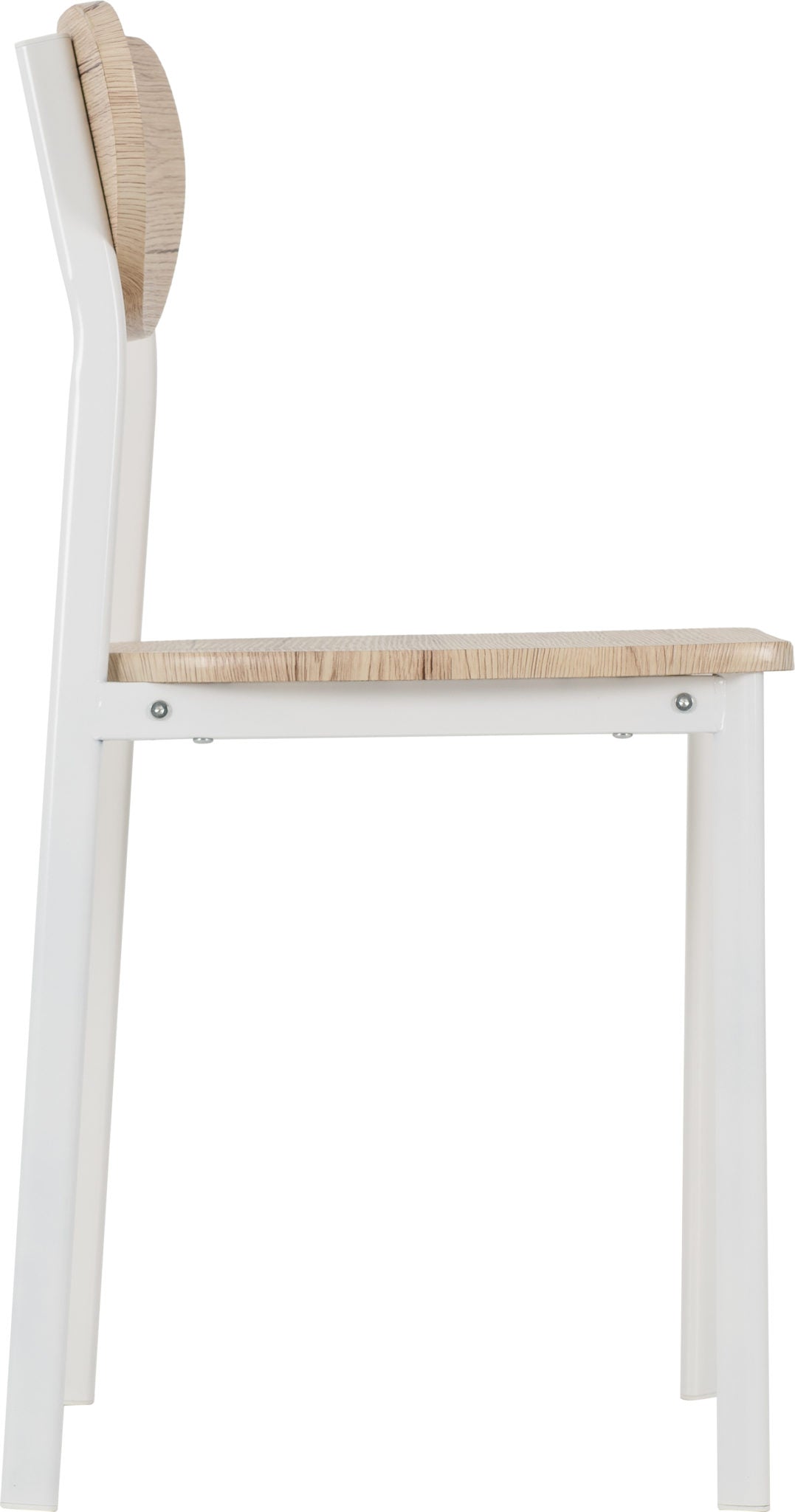 Riley Dining Chair (X2 Per Box) - White/Light Oak Effect Veneer