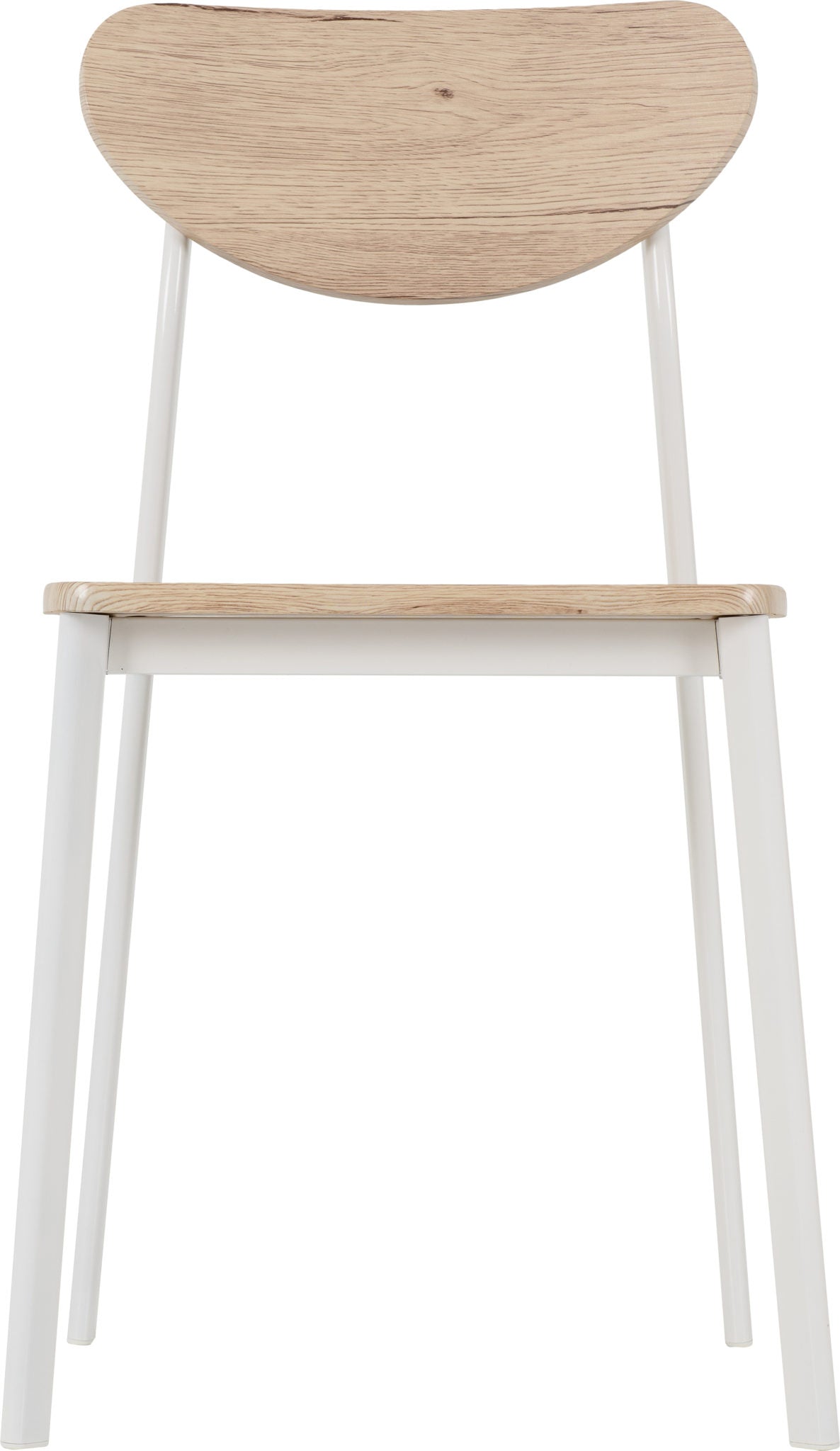 Riley Dining Chair (X2 Per Box) - White/Light Oak Effect Veneer