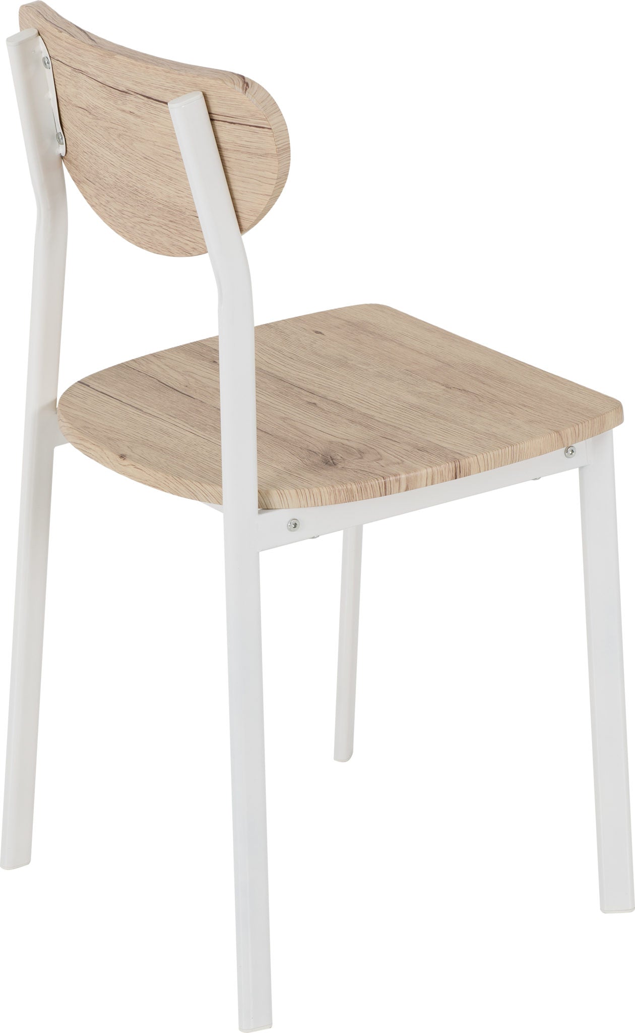 Riley Dining Chair (X2 Per Box) - White/Light Oak Effect Veneer