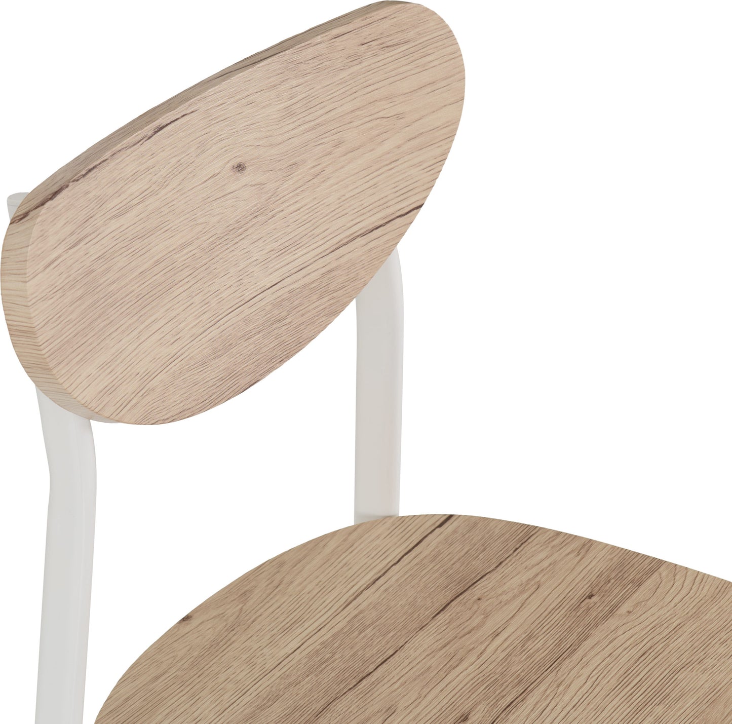 Riley Dining Chair (X2 Per Box) - White/Light Oak Effect Veneer
