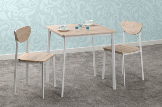 Riley Small Dining Set - White/Light Oak Effect Veneer
