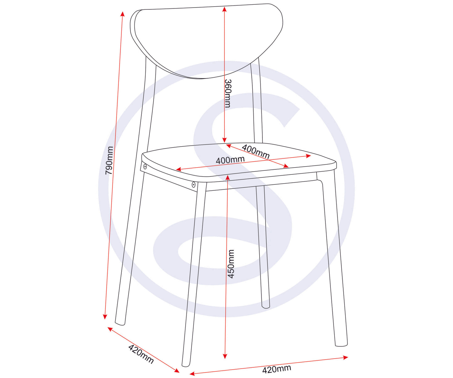 Riley Dining Chair (X2 Per Box) - White/Light Oak Effect Veneer