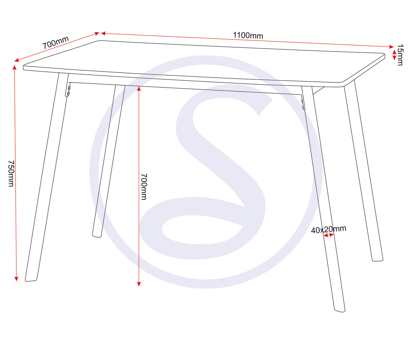 Riley Large Dining Set - Black/Light Oak Effect Veneer
