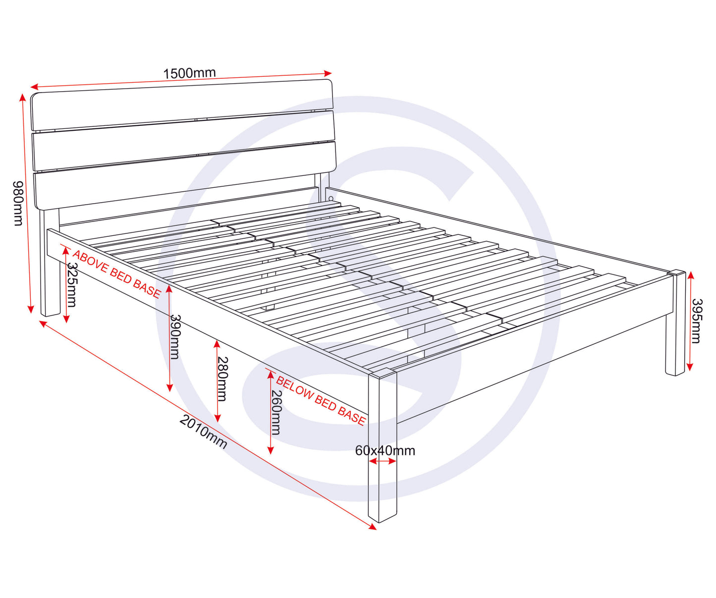 Ronan 4'6" Bed - Waxed Pine