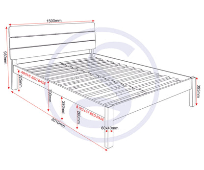 Ronan 4'6" Bed - Waxed Pine