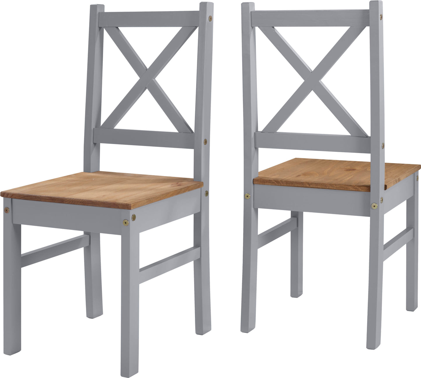 Salvador 1+2 Tile Top Dining Set - Grey Slate/Distressed Waxed Pine