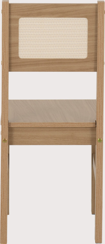 Santana 1+4 Dining Set - Light Oak/Rattan Effect