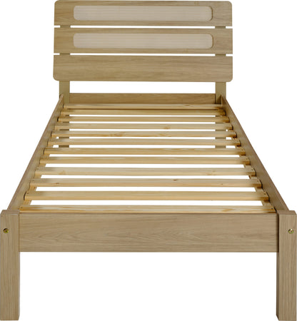Santana 3' Bed - Light Oak/Rattan Effect
