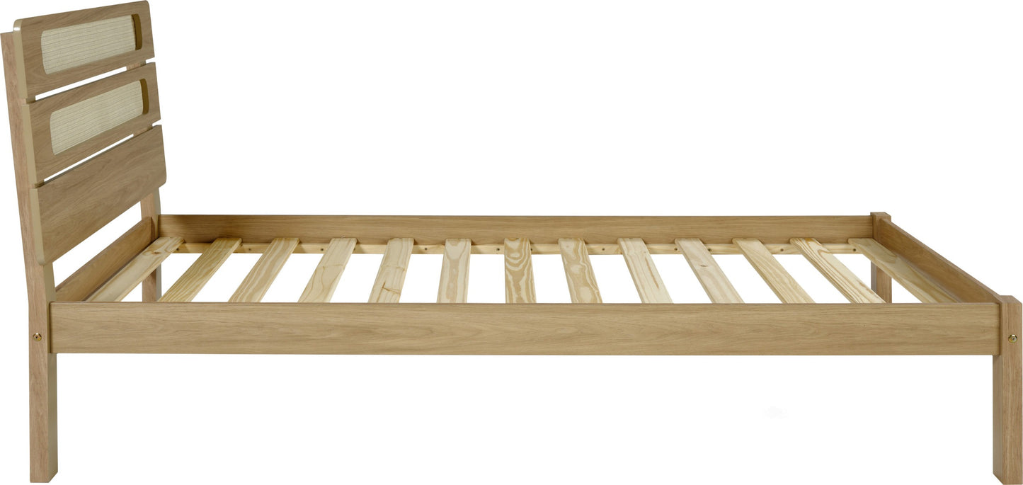 Santana 3' Bed - Light Oak/Rattan Effect