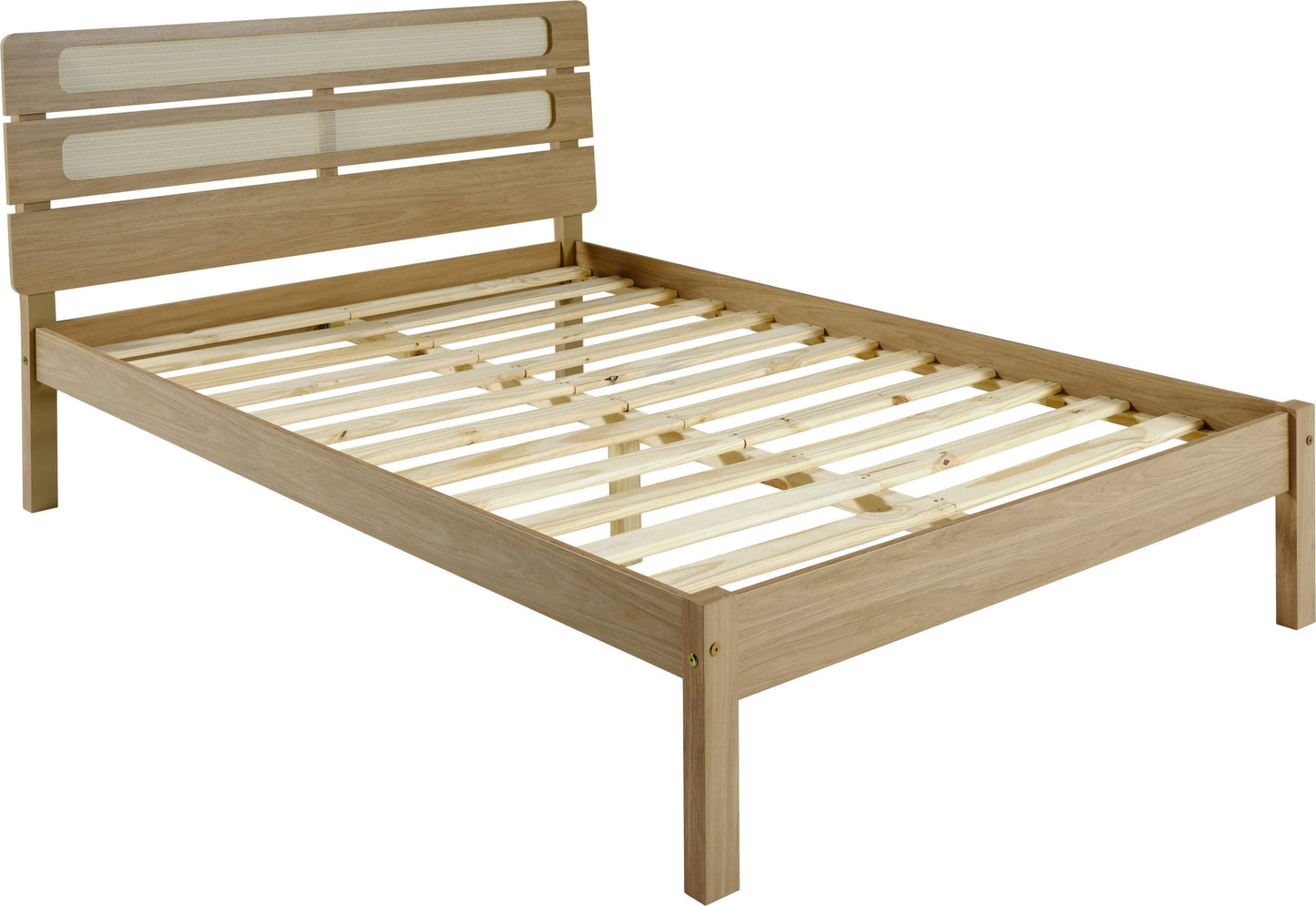 Santana 5' Bed - Light Oak/Rattan Effect