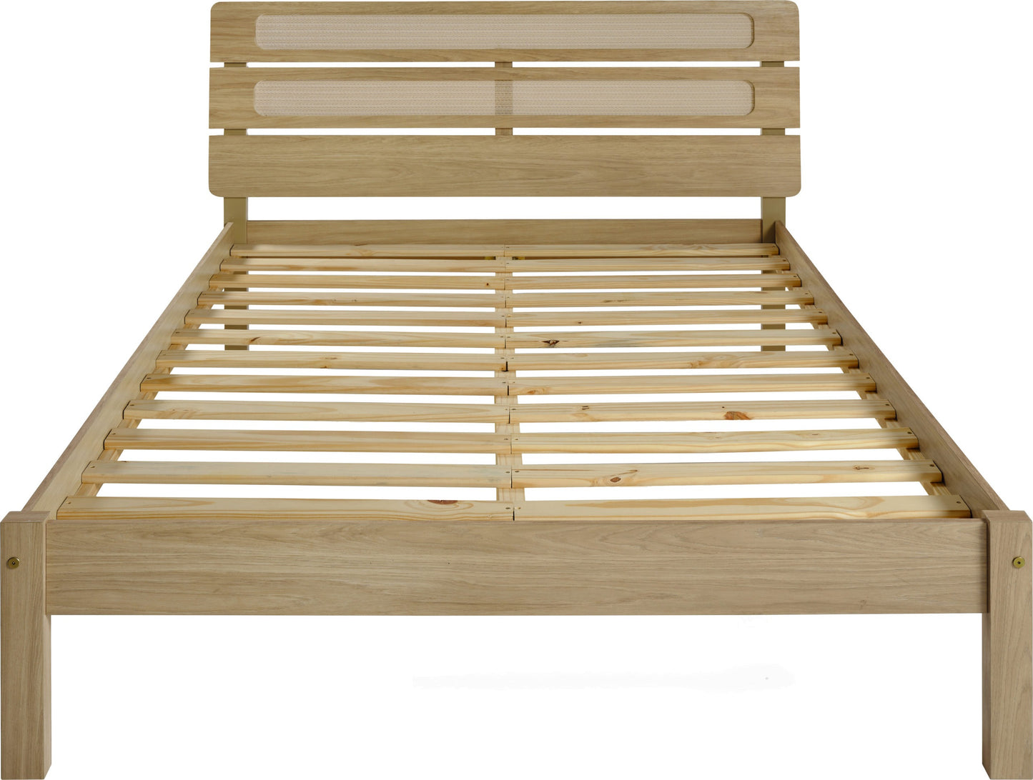 Santana 4'6" Bed - Light Oak/Rattan Effect