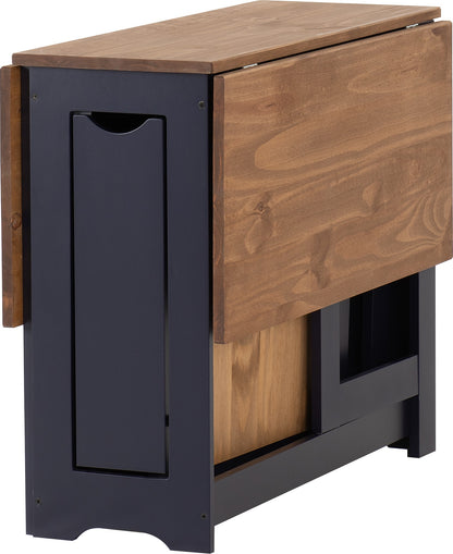 Santos Butterfly Dining Set (X4 Chairs) - Navy Blue/Distressed Waxed Pine