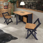 Santos Butterfly Dining Set (X4 Chairs) - Navy Blue/Distressed Waxed Pine