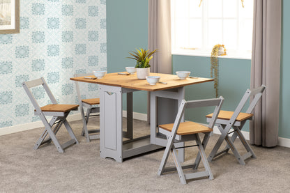 Santos Butterfly Dining Set (X4 Chairs) - Grey Slate/Distressed Waxed Pine