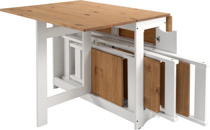 Santos Butterfly Dining Set (X4 Chairs) - White/Distressed Waxed Pine