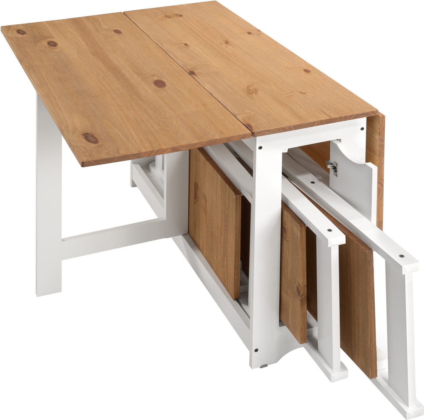 Santos Butterfly Dining Set (X4 Chairs) - White/Distressed Waxed Pine