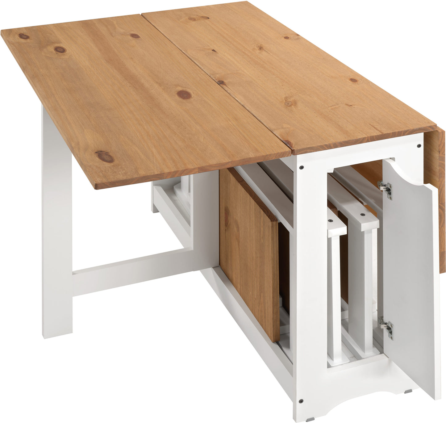 Santos Butterfly Dining Set (X4 Chairs) - White/Distressed Waxed Pine