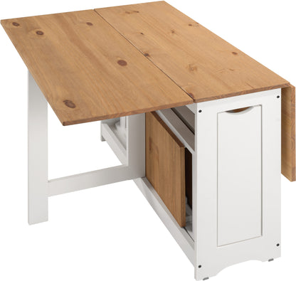 Santos Butterfly Dining Set (X4 Chairs) - White/Distressed Waxed Pine