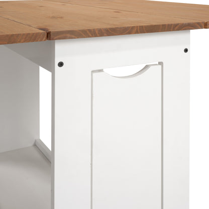 Santos Butterfly Dining Set (X4 Chairs) - White/Distressed Waxed Pine