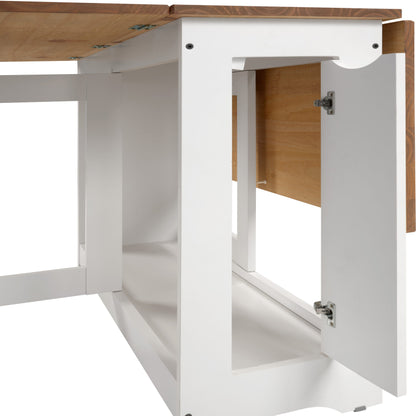 Santos Butterfly Dining Set (X4 Chairs) - White/Distressed Waxed Pine