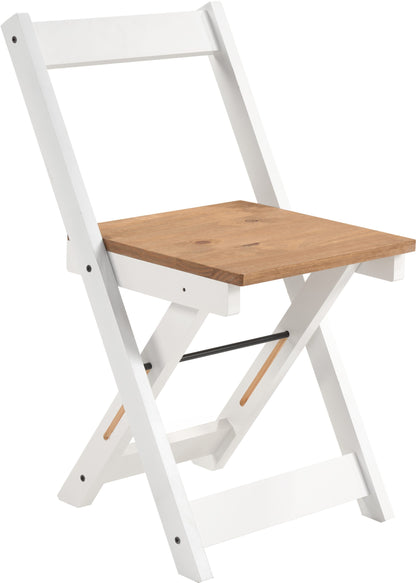 Santos Butterfly Dining Set (X4 Chairs) - White/Distressed Waxed Pine